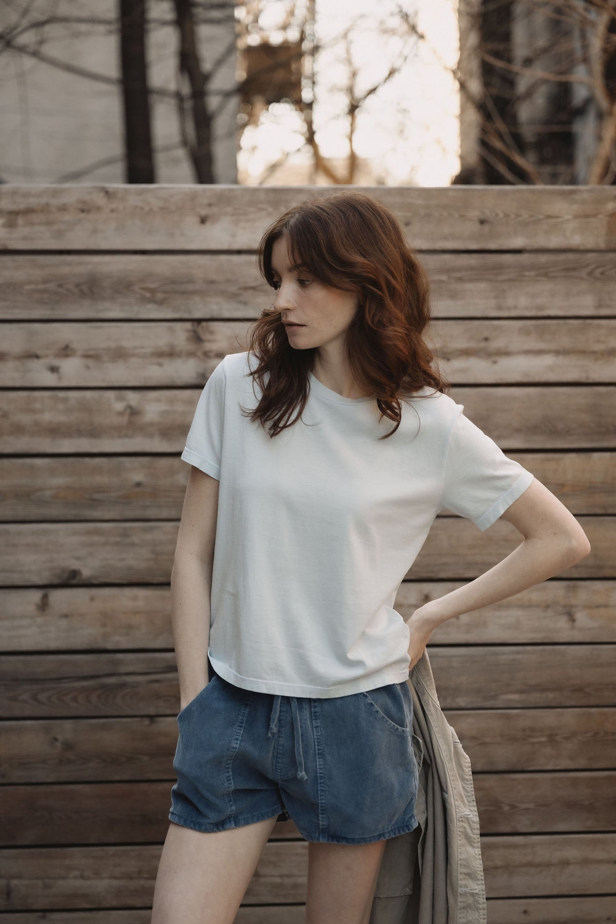 Supima boy crew-neck T-shirt in white, short sleeves