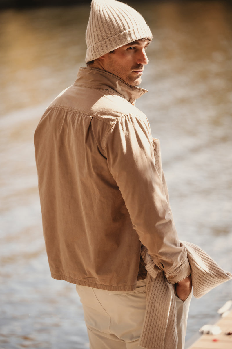 Camp Shirt Jacket Back with shoulder pleats