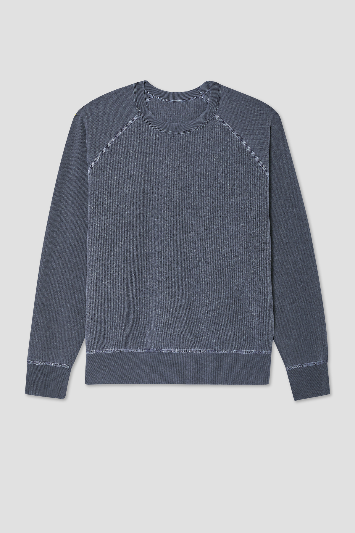 Crewneck reversible sweatshirt, navy-blue with contrast seam panels and ribbed cuffs