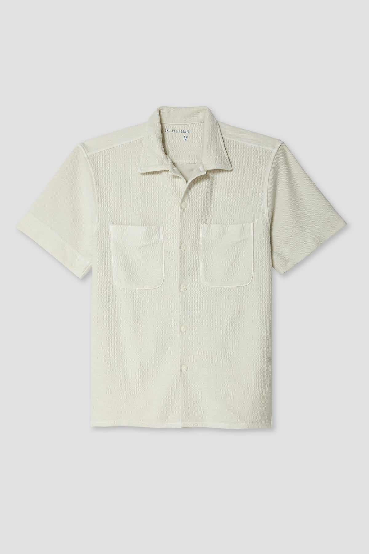 Salt SS terry camp shirt, short sleeves, button front, chest patch pockets
