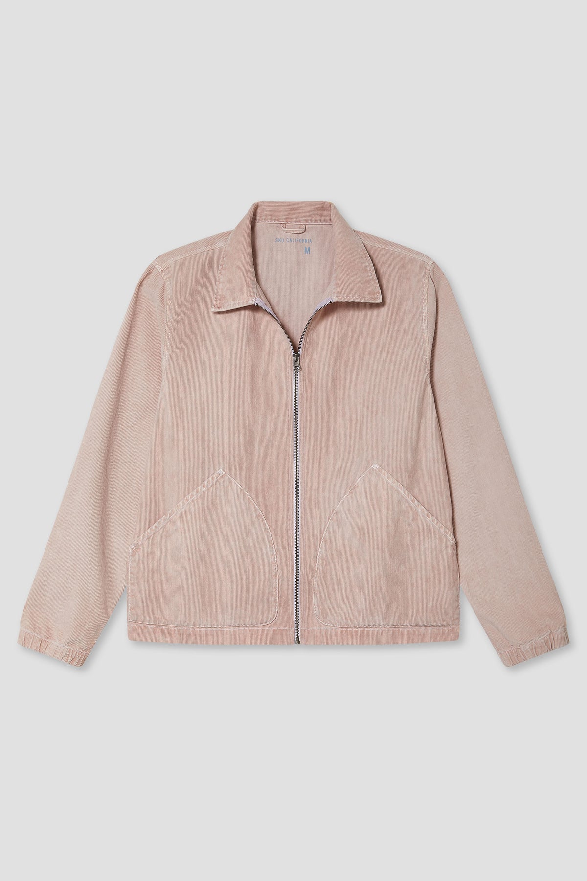 Cord Easy jacket with zip front and corduroy texture, dusty pink color