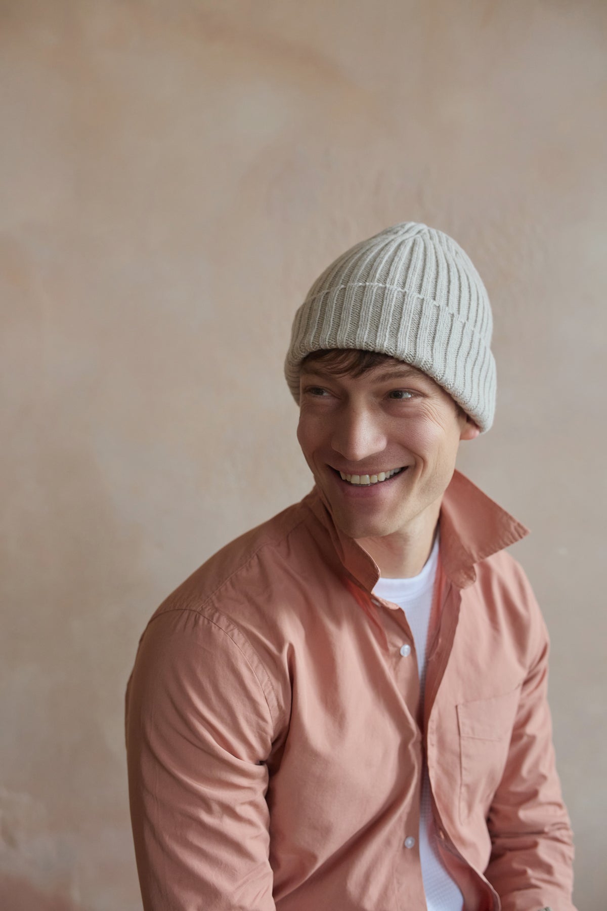 Poplin standard shirt, brick brown long-sleeve button-up with chest pocket