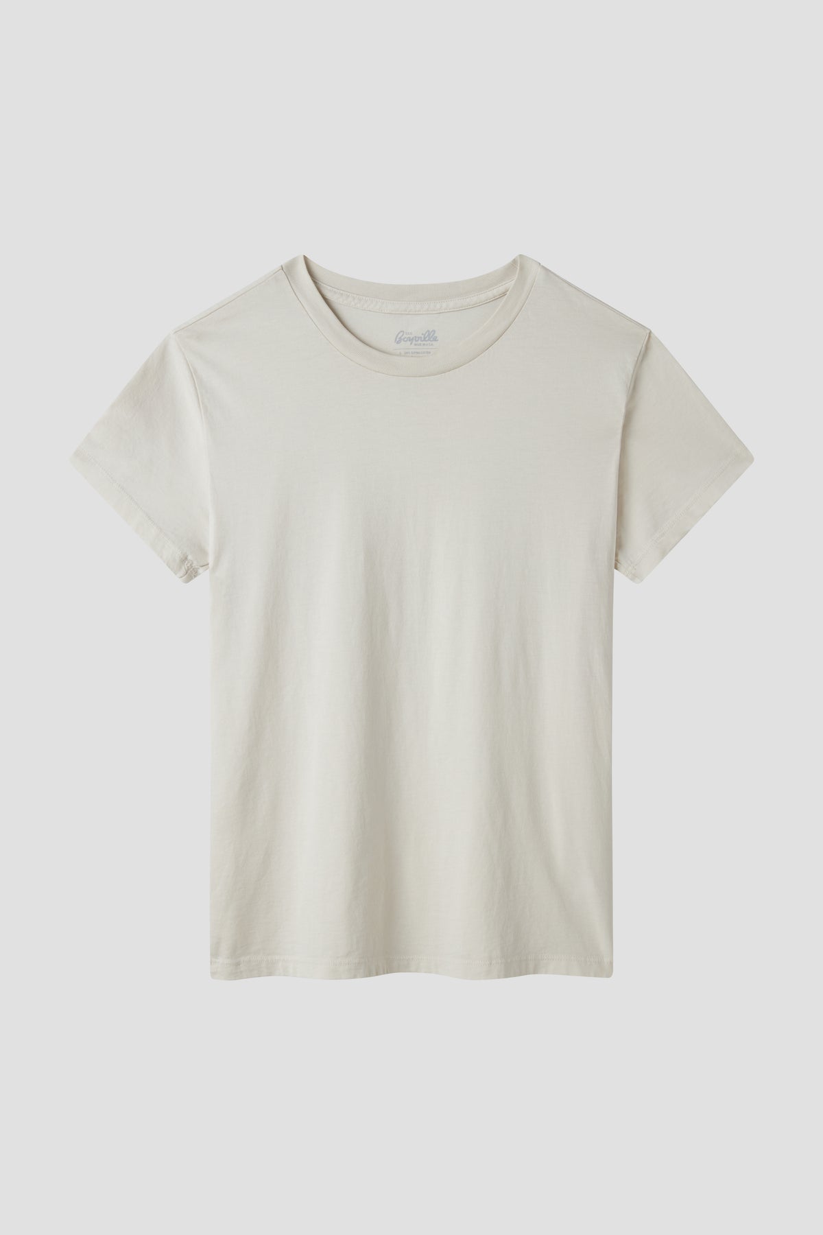 Off-white standard crew tee with short sleeves and crew neckline