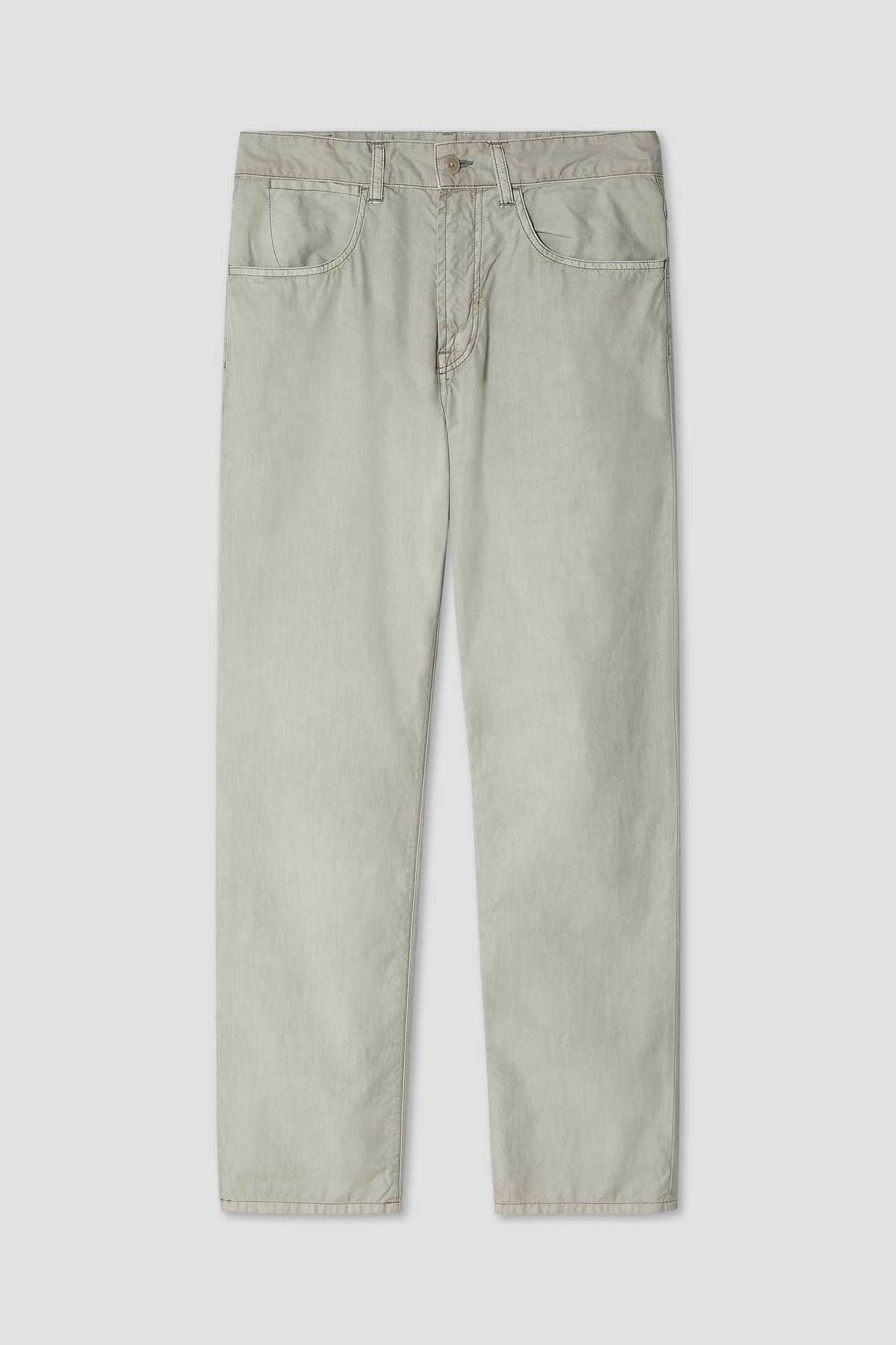 Fog standard jeans with straight leg, button fly, and front slant pockets